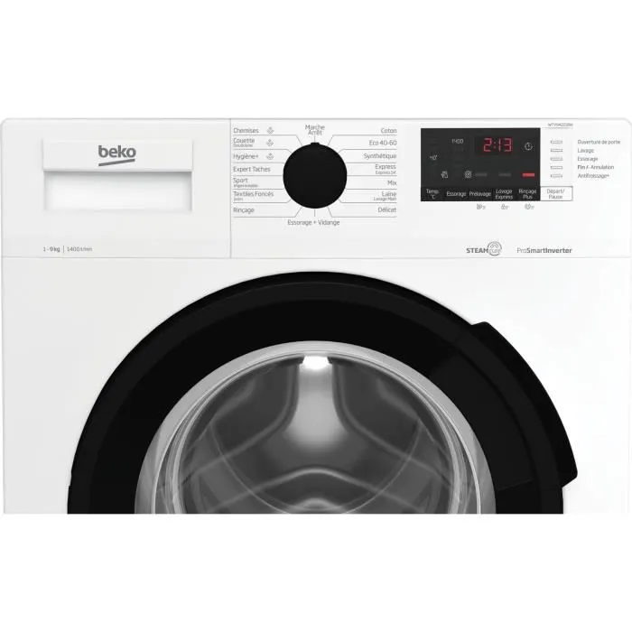 Lave-linge hublot BEKO b300 WTV94221BW - 9 kg - Induction - L60cm - 1400 trs/min - Classe A - Blanc