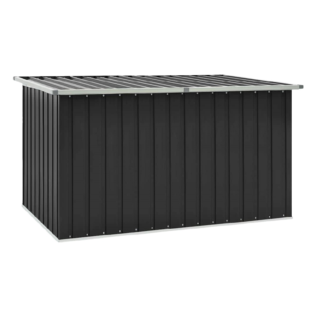 Abri de rangement extérieur en acier galvanisé noir et gris, cabanon de jardin étanche