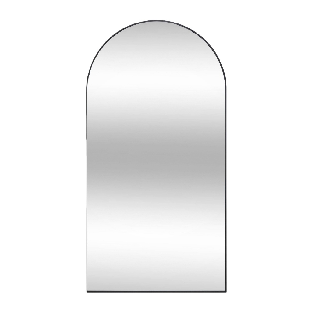 Miroir mural moderne sans cadre, forme arquée pleine hauteur
