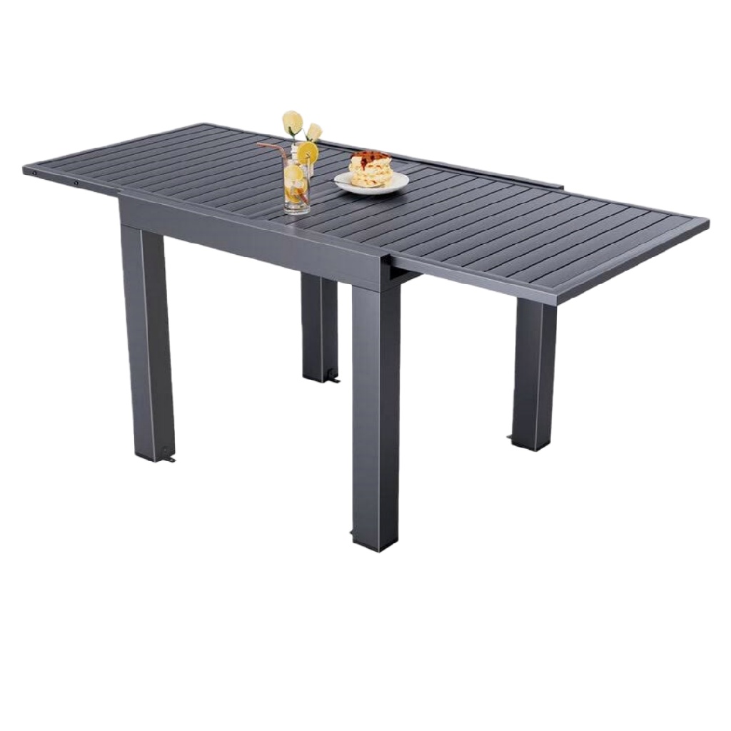 Table de jardin extensible – aluminium anthracite – 8 places