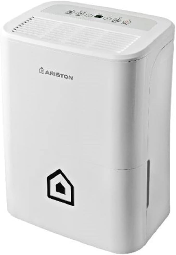 Ariston Deos 16S NET WiFi Déshumidificateur Portable Haut de gamme 16L, Contrôle Électronique du niveau d’Humidité, Fonction Buanderie, Silencieux, pour des pièces allant jusqu'à 44 m²