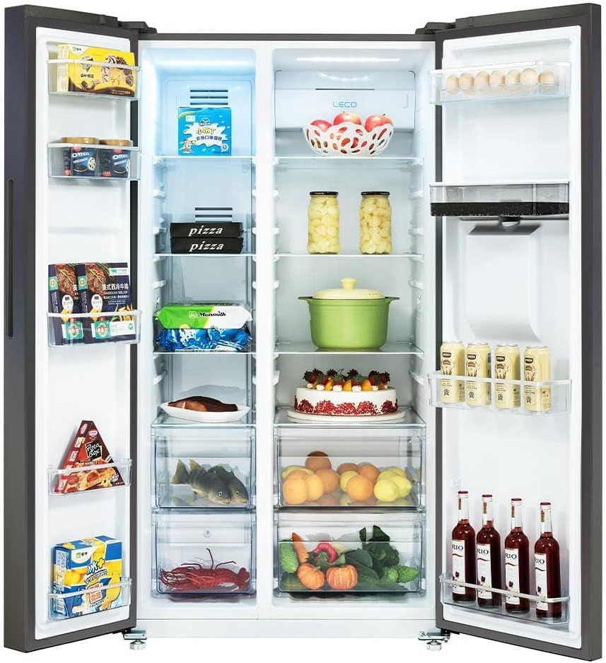 CHIQ FSS559NEI42D Réfrigérateur-congélateur américain, 559L, noir