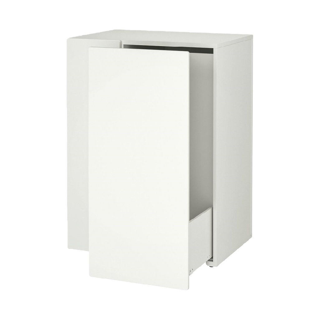 Meuble bas à tiroir basculant – armoire de rangement blanche minimaliste – 40×45×60 cm