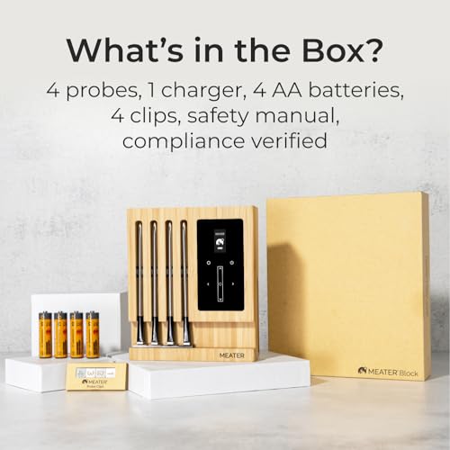 MEATER Block | Thermomètre à Viande Connecté Sans Fil Pour Four, Grill, Cuisine, Barbecue, Fumoir, Rôtissoire avec Connexions Bluetooth et WiFi : Cuisine et Maison