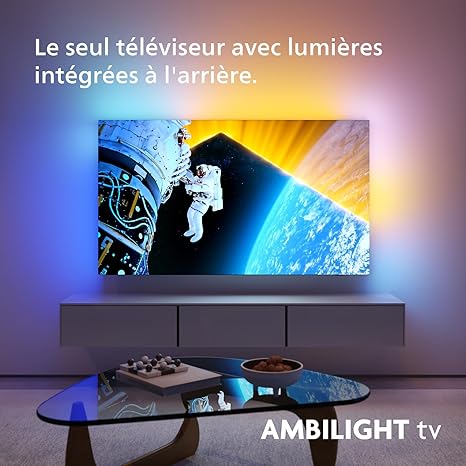 Philips Ambilight 42OLED809 Smart TV OLED 4K - Écran 42 Pouces, Plate-Forme P5 AI Perfect Picture Ultra HD, Google TV, Dolby Vision et Son Dolby Atmos, Fonctionne avec Alexa et Google Assistant [Classe énergétique G]