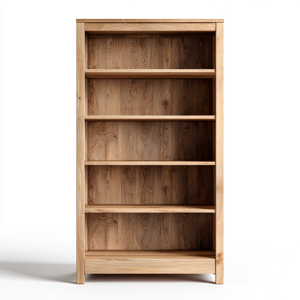 Bibliothèque en bois naturel à 5 étagères – style ouvert