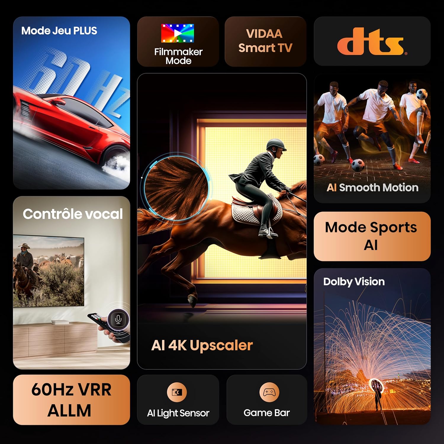 Hisense 43 inch 43A6Q 4K UHD Dolby Vision HDR VIDAA Smart TV with Youtube, Netflix, Disney+, Channel + (2025 Model) [Classe énergétique G]