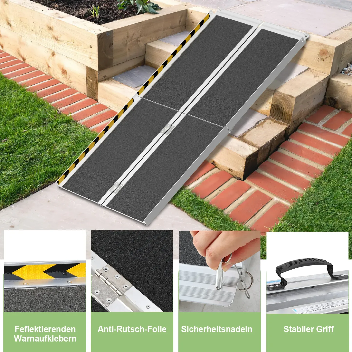 Sonnewelt Rollstuhlrampe Laderampe Alu bis 270kg