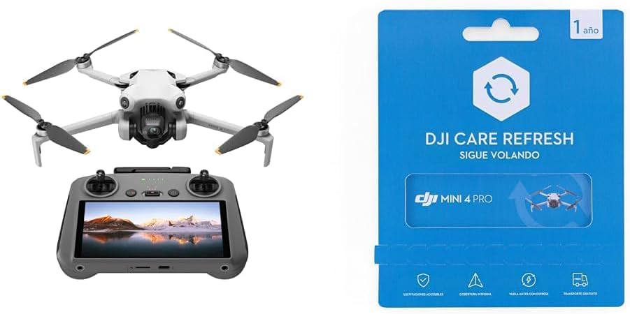 DJI Bundle DJI Mini 4 Pro Fly More avec DJI RC 2 (Radiocommande avec cran), Mini Drone Pliable avec Caméra 4K, Moins de 0,549 lb/249 g, Temps de Vol de 34 min, 2 Batteries Supplémentaires, C0