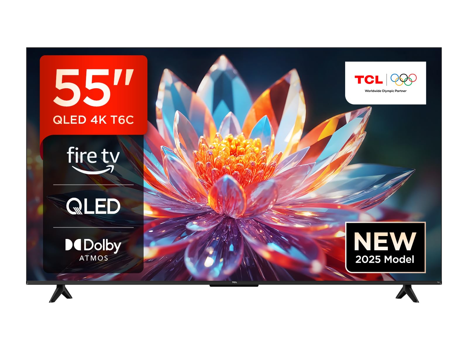 TCL 55T6C Fire TV 55 Pouces QLED 4K UHD Smart TV, HDR (Multi-Format), Dolby Atmos, Motion Clarity