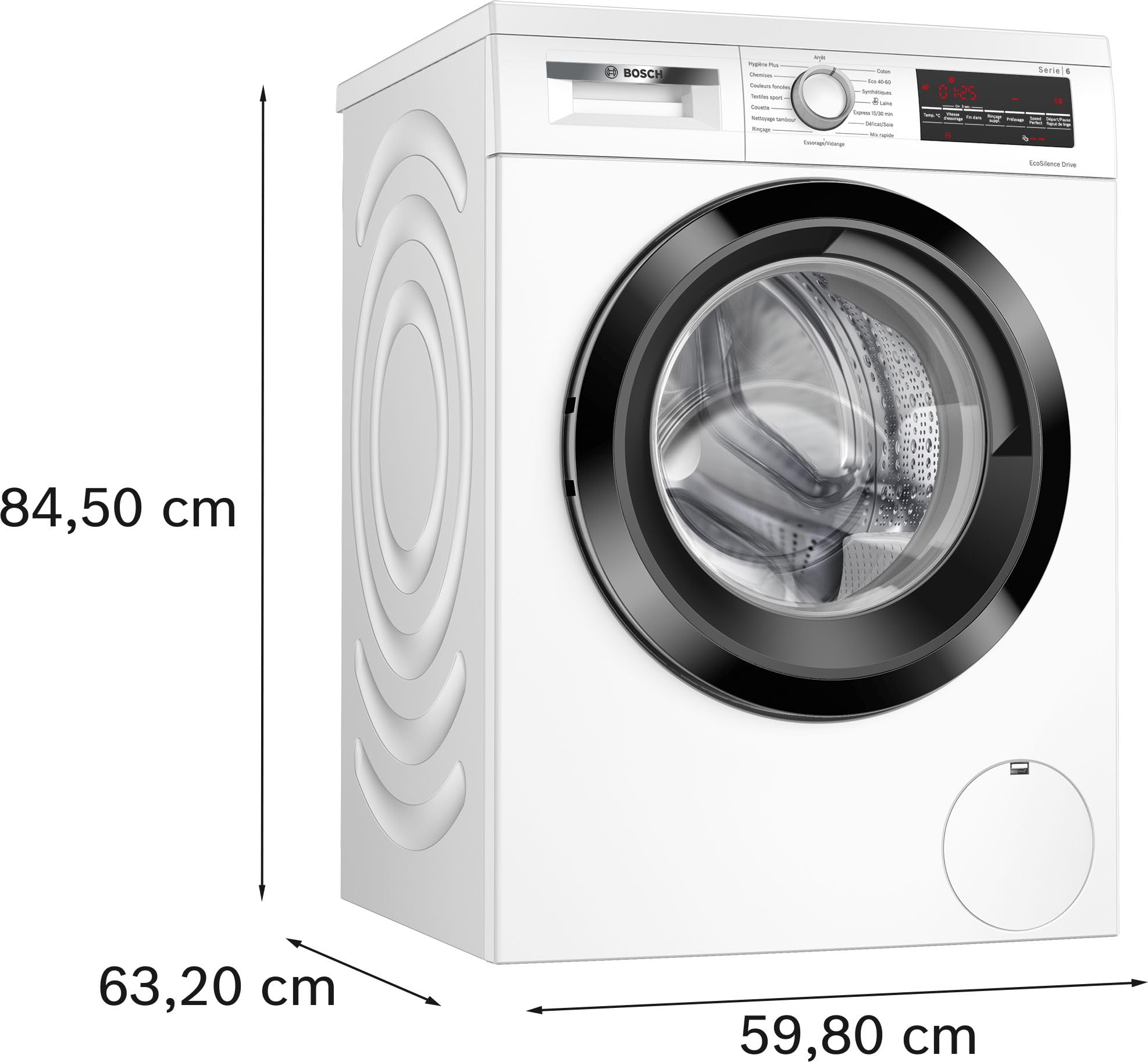 Bosch WUU28T18FR, Série 6, Lave-linge front, 8 kg, 1400 trs-min, Blanc