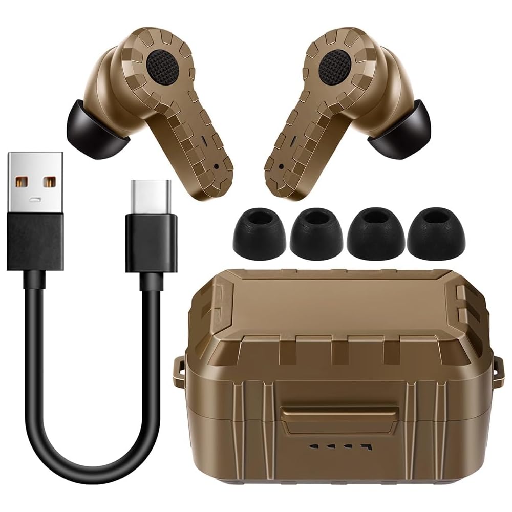 TS TAC-SKY Casque Intra-auriculaire Tactique Anti-Bruit pour La Chasse en Plein Air Pouvant Capter Le Son Protection Auditive Écouteurs pour Le Tir (Color : T) : Sports et Loisirs