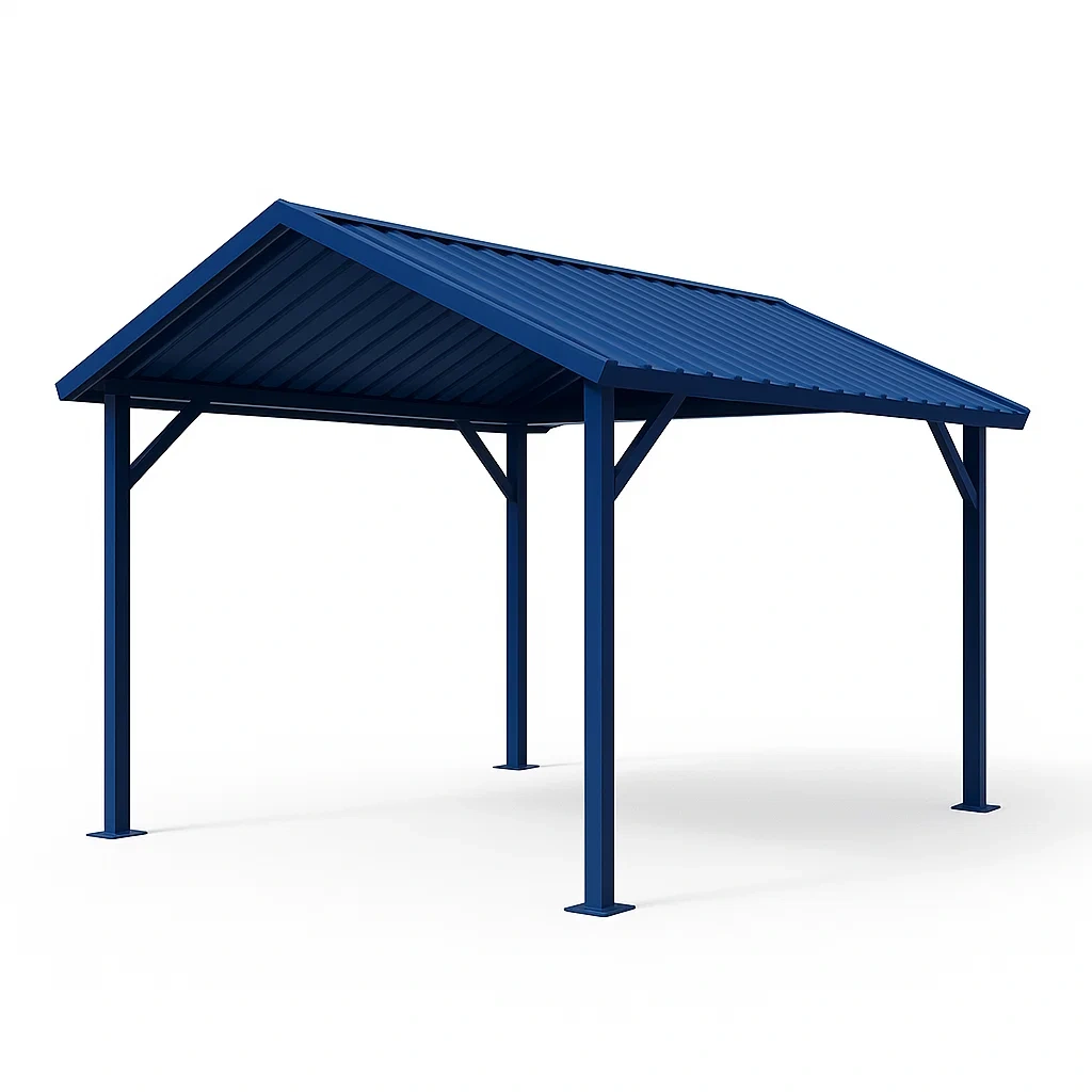 Auvent pour voiture métallique bleu