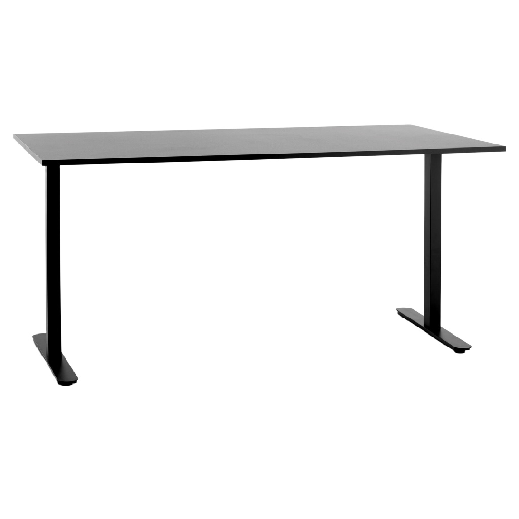 Bureau noir minimaliste avec structure métallique — Plateau fin moderne