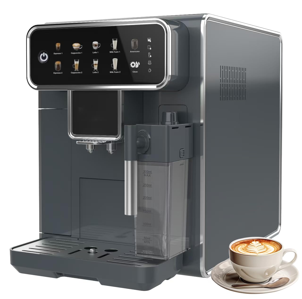Machine à Expresso entièrement Automatique, broyeur de café électrique avec broyeur à 3 Niveaux intégré, Fonction d'auto-Nettoyage 12 Tasse de café po