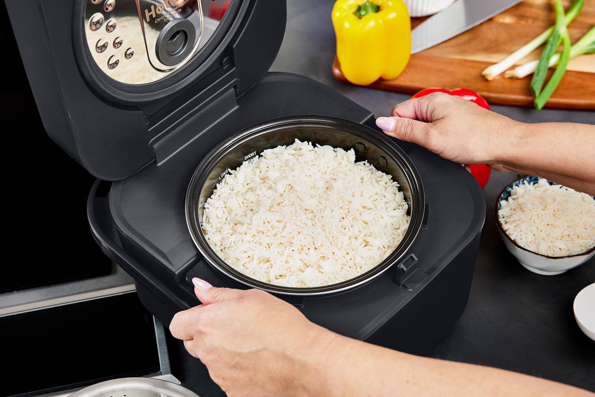 Yum Asia Hotaru Cuiseur à riz avec chauffage par induction (IH) et bol en céramique (3 tasses, 0,54 litre), 7 fonctions de cuisson du riz, 5 fonctions