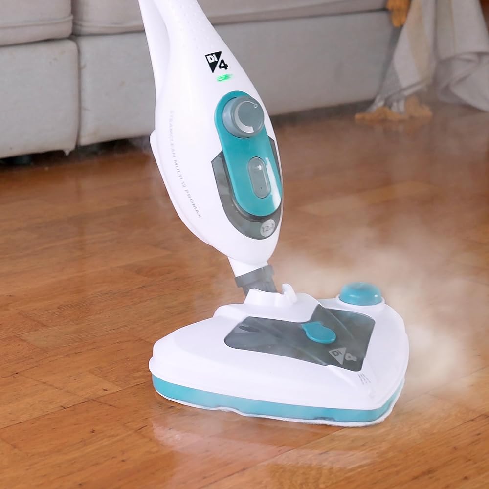 Di4 SteamClean Multi 12 ProMax, Balais Vapeur Multifonction 12 en 1, 1500W, élimine 99,9% des virus et bactéries, Steam Cleaner ECO Sans Détergents, Nettoyeur Vitre, Nettoyeur Vapeur Canapé : Cuisine et Maison