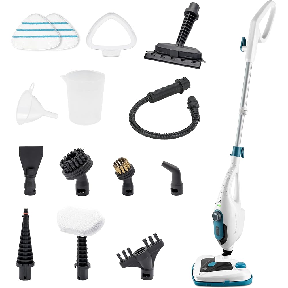 Di4 SteamClean Multi 12 ProMax, Balais Vapeur Multifonction 12 en 1, 1500W, élimine 99,9% des virus et bactéries, Steam Cleaner ECO Sans Détergents, Nettoyeur Vitre, Nettoyeur Vapeur Canapé : Cuisine et Maison
