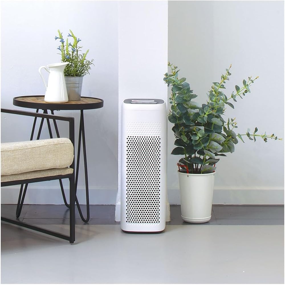 Livoo DOM407 Purificateur d'Air | 5 Niveaux de Filtration, Charbon Actif, Filtre HEPA 13, Ioniseur, Filtre UV et Photocalytique | Surface jusqu'à 24 m² | Mode Silencieux : Cuisine et Maison