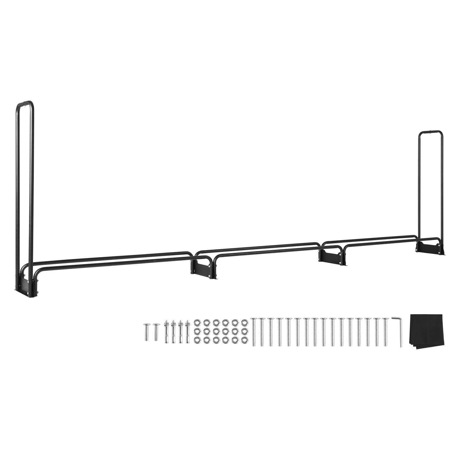 VEVOR Range Bûches Extérieur 386x36x117 cm Abri Bois de Chauffage avec Couverture Imperméable 600D Oxford Porte-bûches pour Cheminée Support de Bûche Intérieur pour 3/4 de Corde de Bois de Chauffage