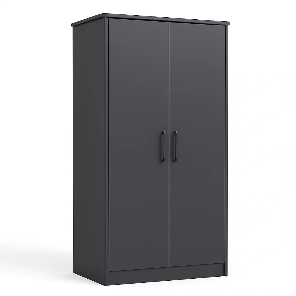 Armoire en bois MDF noir à deux portes