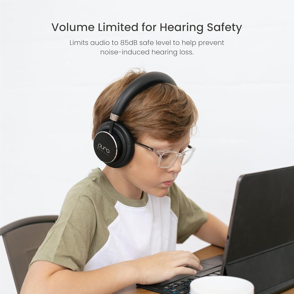 Puro Sound Labs BT2200-Plus Casque Bluetooth pour Enfants à Limitation du Volume - Casque Plus Sûr pour Enfants - Qualité Audio de Niveau Studio et Isolation du Bruit – Noir : High-Tech