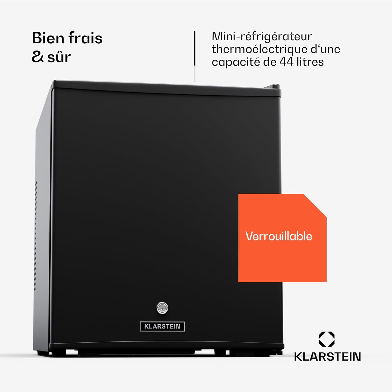 Klarstein Mini réfrigérateur et congélateur intérieur 44 L, réfrigérateur avec étagères réglables