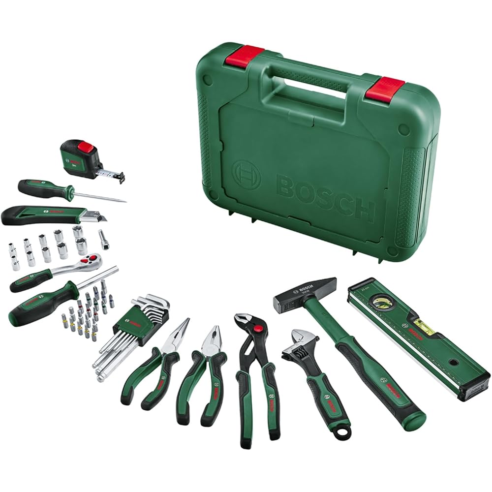 Bosch Home and Garden Set d’outils à main ? Advanced ? 52 pièces Bosch (set d’outils de grande qualité pour les bricoleurs passionnés et expérimentés;longévité élevée ; matériaux de grande qualité) : Jardin