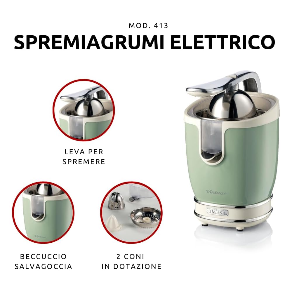 Centrifugeuse électrique Ariete 413/04 Vert 85 W : Cuisine et Maison