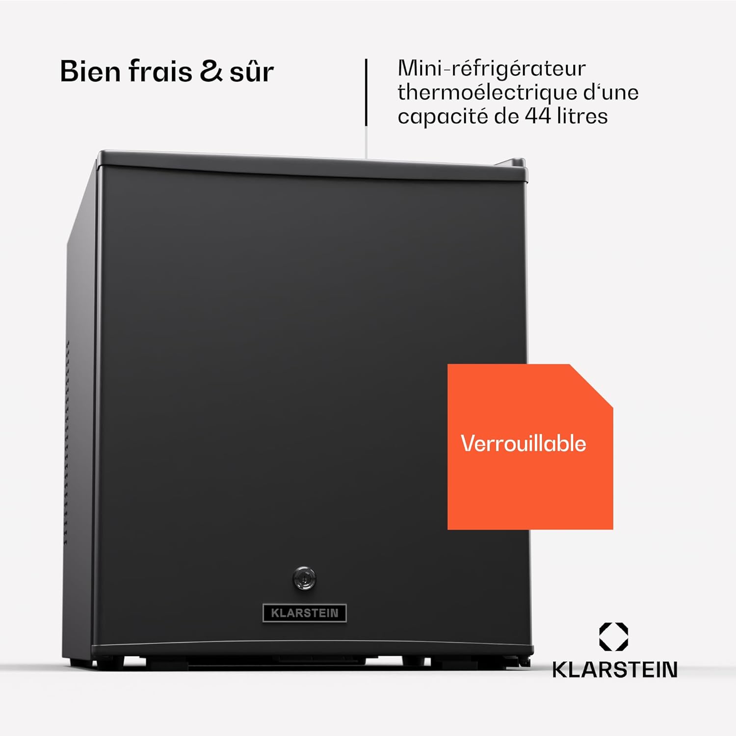 Klarstein Mini réfrigérateur et congélateur intérieur 44 L, réfrigérateur avec étagères réglables