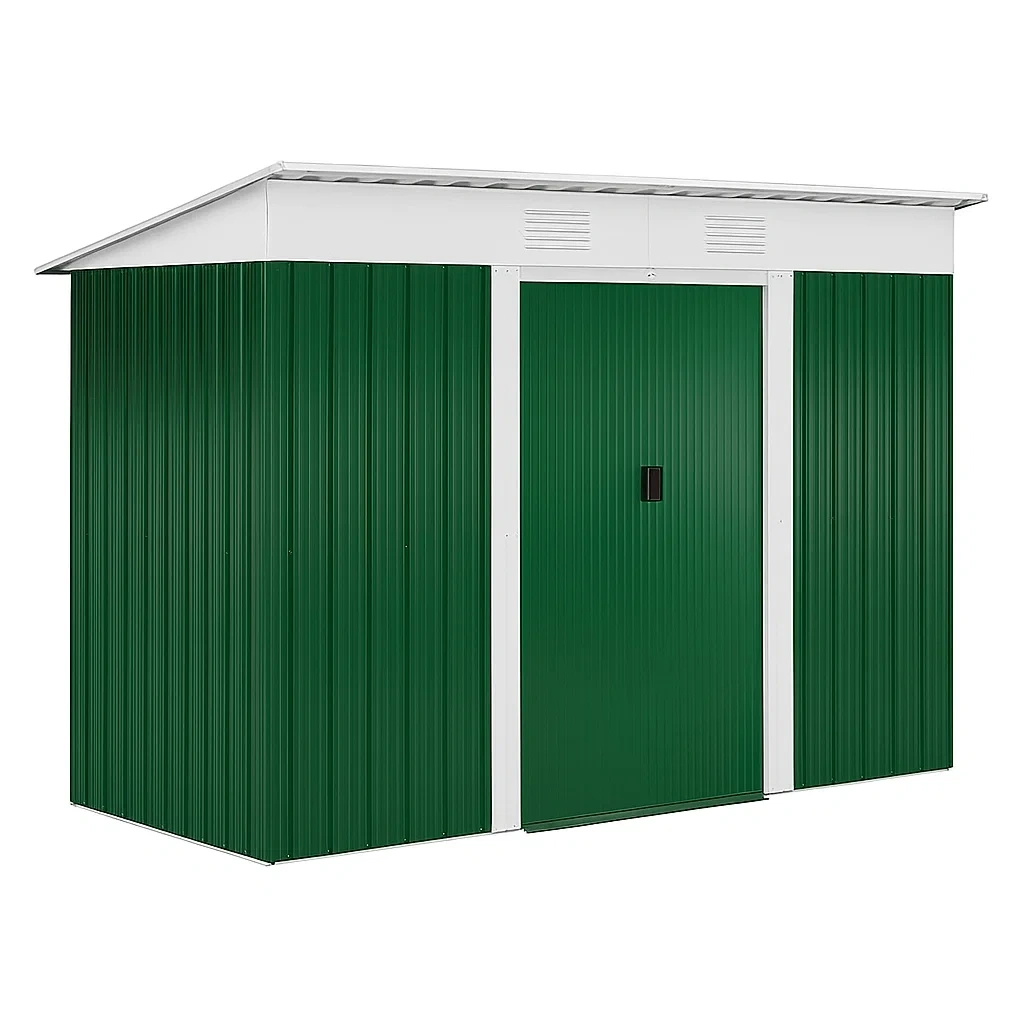 Abri de jardin métallique vert 210x120x170 cm