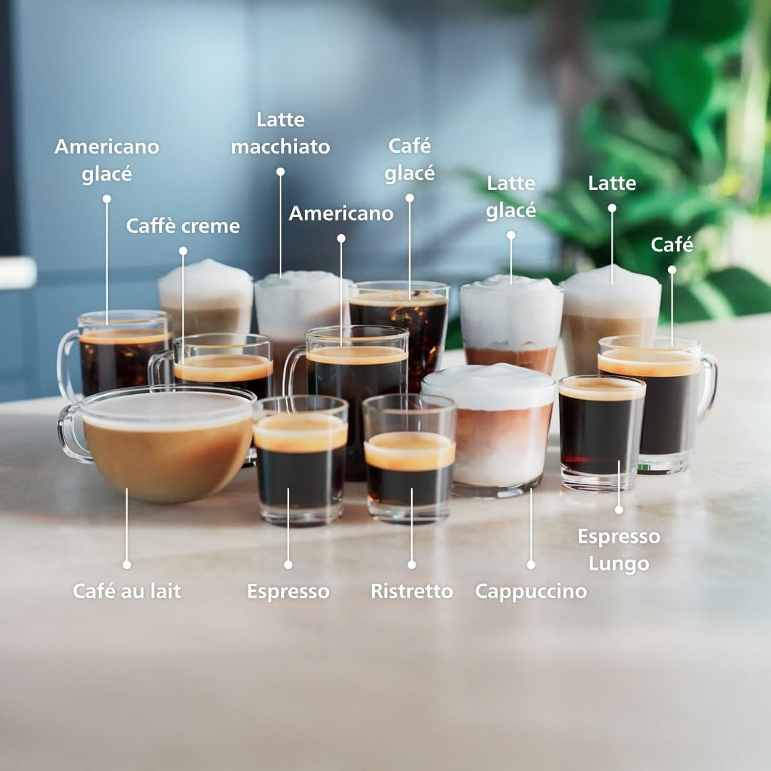 Philips Série 5400 Machine Expresso - Café à Grain - LatteGo Mousseur à Lait, 12 Spécialités de Café, Affichage Intuitif, 4 Profils Utilisateur, Chrome (EP5447/90)