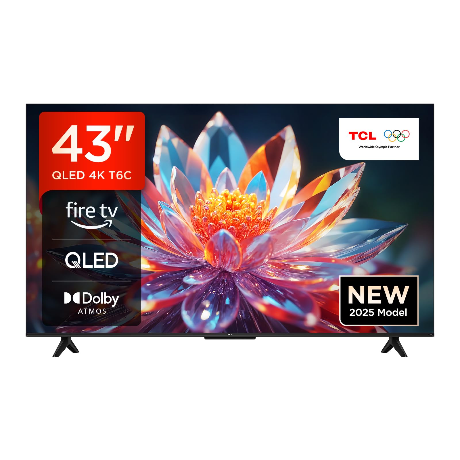TCL 43T6C Fire TV 43 Pouces QLED 4K UHD Smart TV, HDR (Multi-Format), Dolby Atmos, Motion Clarity, vocale Alexa