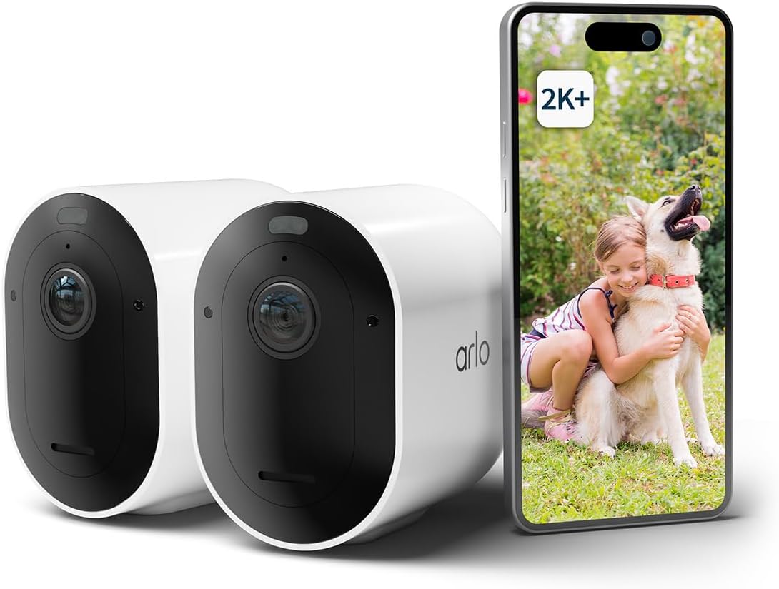 Arlo Pro 5 2K, Caméra de Surveillance WiFi Extérieure Sans Fil