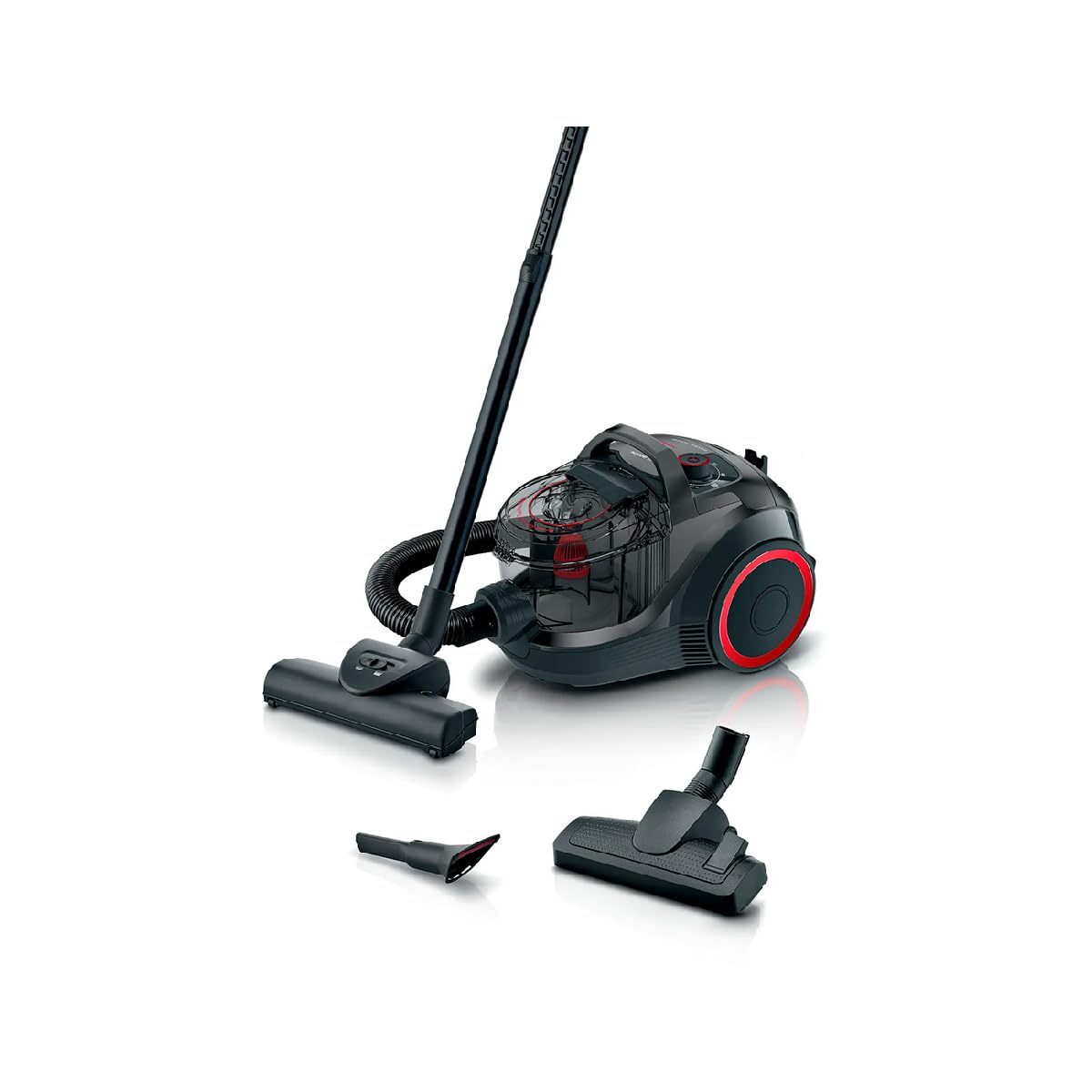Bosch Série 4, aspirateur sans Sac, BGC21POW1, ProPower, Brosse Turbo Incluse, Filtre HEPA13 Lavable, Technologie Power AirCycle, Noir