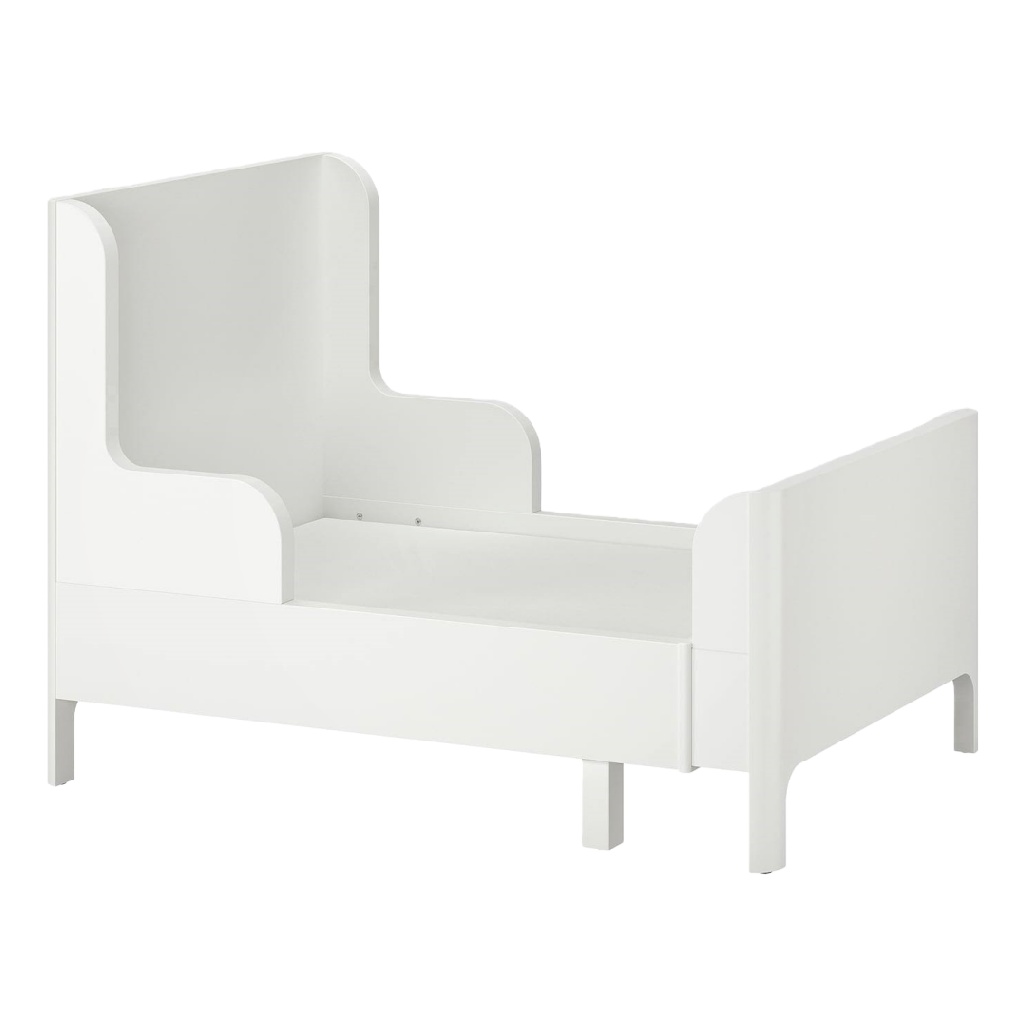 Lit enfant évolutif blanc — Design épuré avec dossiers hauts — Structure sécurisée