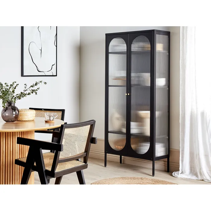 Armoire Vitrine Noir Foxton Vaisselier et vitrine