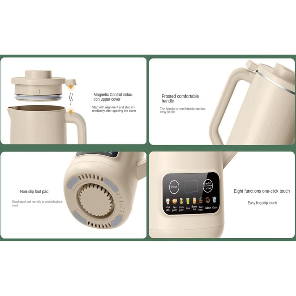 Machine à Lait Végétaux, Machine à Lait de Noix Automatique 600 ml, 600W Machine pour Lait Végétal Fait Maison sans Lactose, pour Avoine, Soja, Noix, Fruits etc. Multifonctionnel et Santé : Cuisine et Maison