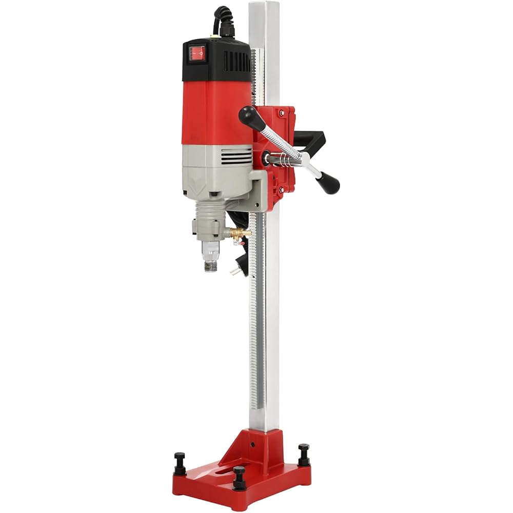 Carotteuse 2300 W - Carotteuse diamantée à sec et humide - Support de carottage 165 mm avec tuyau et étrier de levage : Bricolage