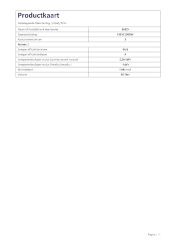 CUISINIERE VITROCERAMIQUE BEKO MENAGER FSS 57100 GW : Gros électroménager