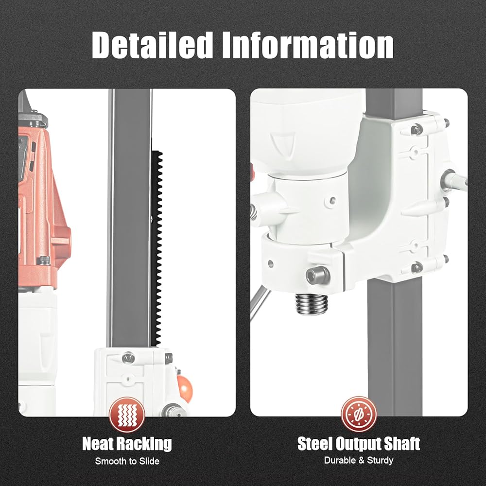 Carotteuse 2200 W 1200 tr/min jusqu'à diamètre de fraisage 180 mm Carotteuse diamant humide et sec avec support pour béton armé, brique, marbre : Bricolage