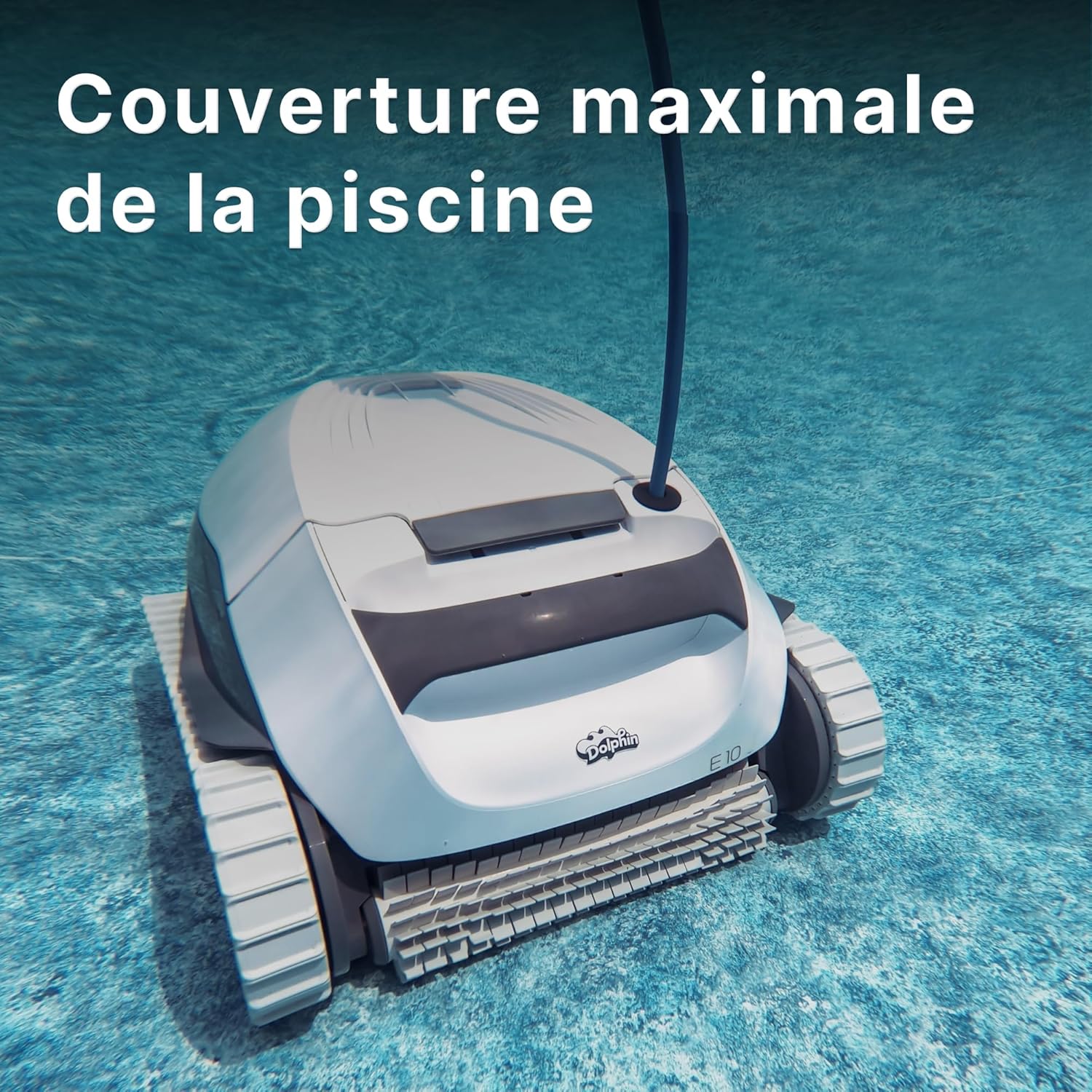 Dolphin E10 Robot Nettoyeur électrique avec Fil pour Piscines Hors-Sol jusqu'à 8 mètres de Longueur - Nettoyage du Fond - Économie d'énergie