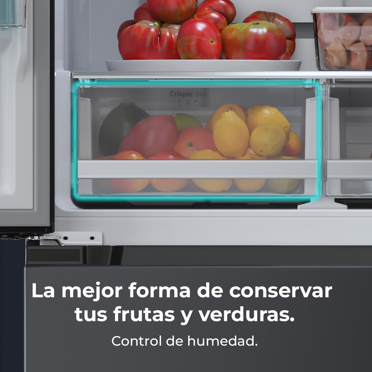 Cecotec Réfrigérateur Congélateur porte française Bolero CoolMarket FD 436 Dark E. 436 L, Total No Frost, Multi Airflow y compresseur inverter para ah