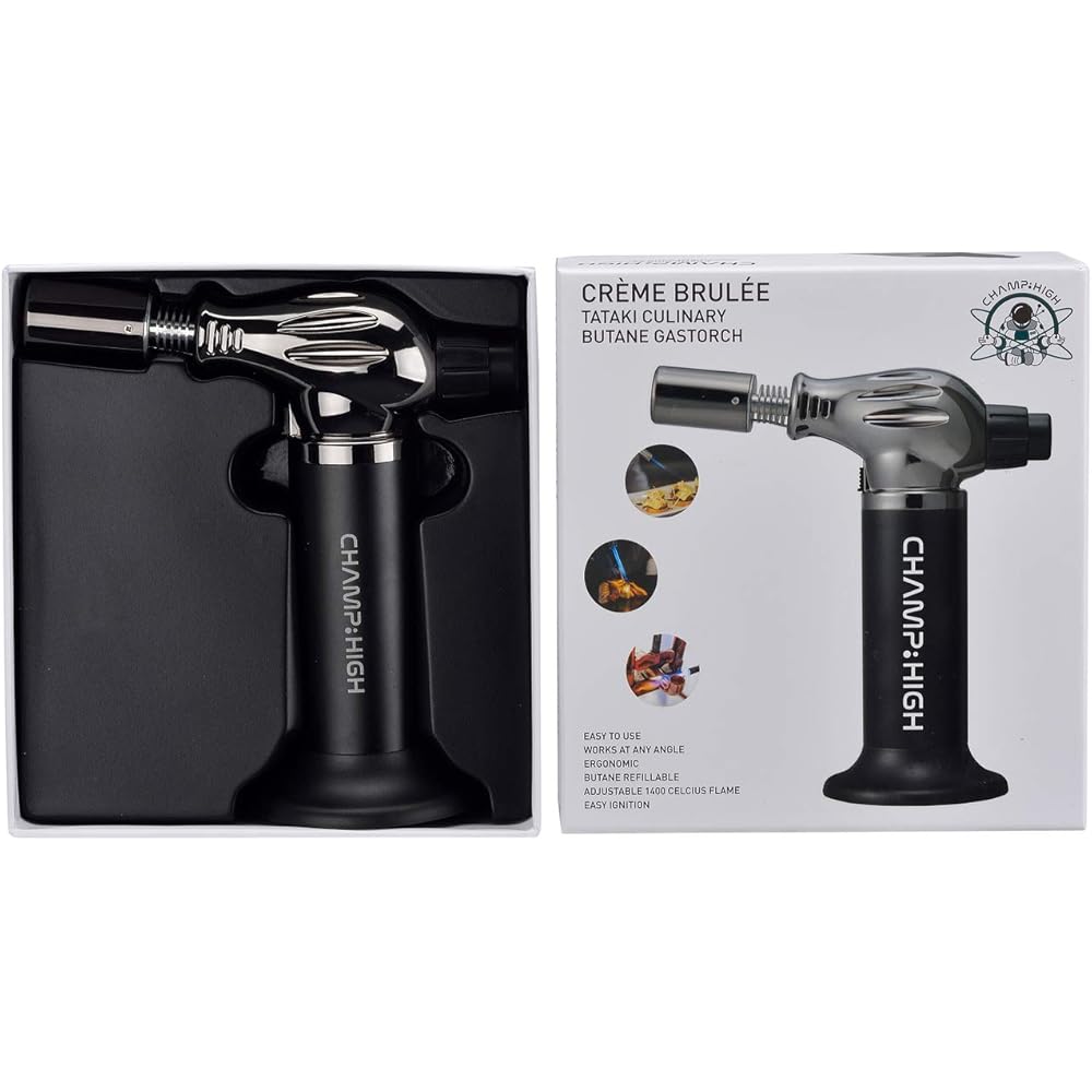 CHAMP HIGH - Chalumeau de Cuisine essionnel - Br?leur de Cuisine 18,5 cm - Patisseries, les Desserts, la Crème Br?lée, le Camping : Cuisine et Maison