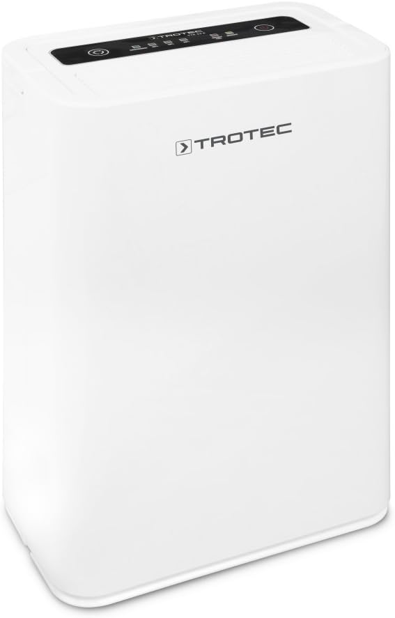 TROTEC TTK 52 E Déshumidificateur d'air, Déshumidificateur Electrique, Déshumidificateur Portable, Absorbeur d'humidité, Déshumidification Max. 16 l/j, pour 31 m² Max., Hygrostat intégré