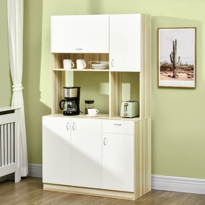 Armoire De Cuisine Delmas Bois Et Blanc Accessoire pour meuble de séjour