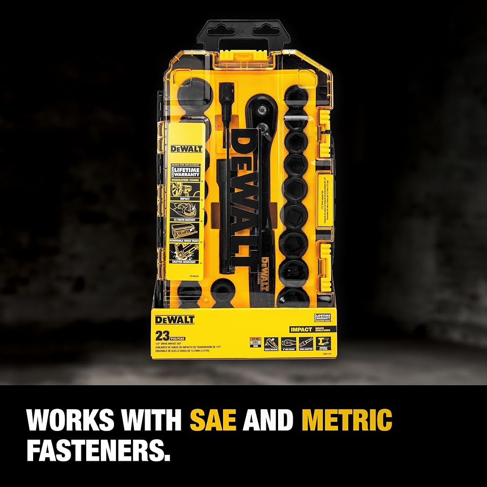 DEWALT DWMT74739 Coffret de douilles à choc 1/2