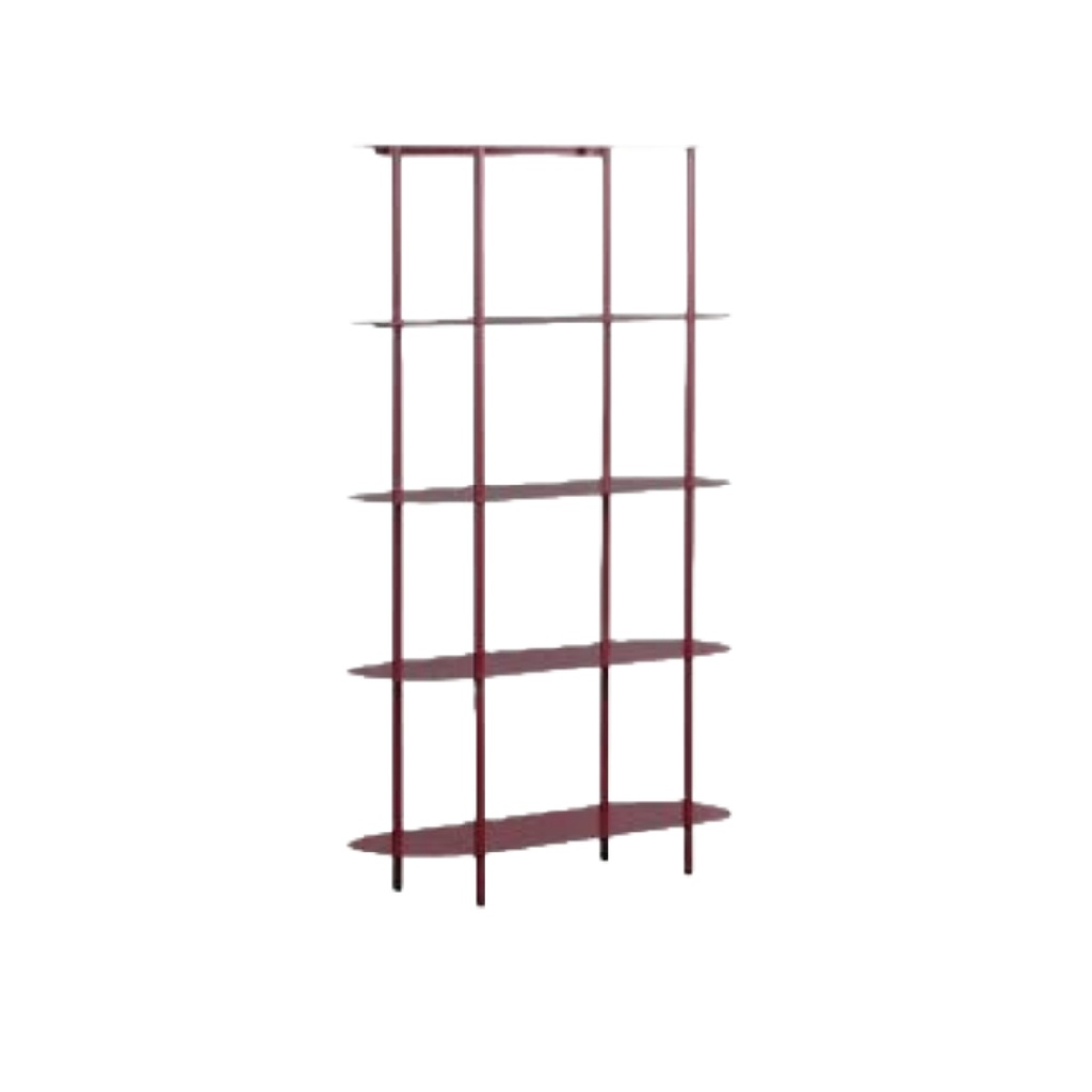 Étagère design moderne en métal rouge brun – 5 niveaux ouverts – 80 x 30 x 180 cm