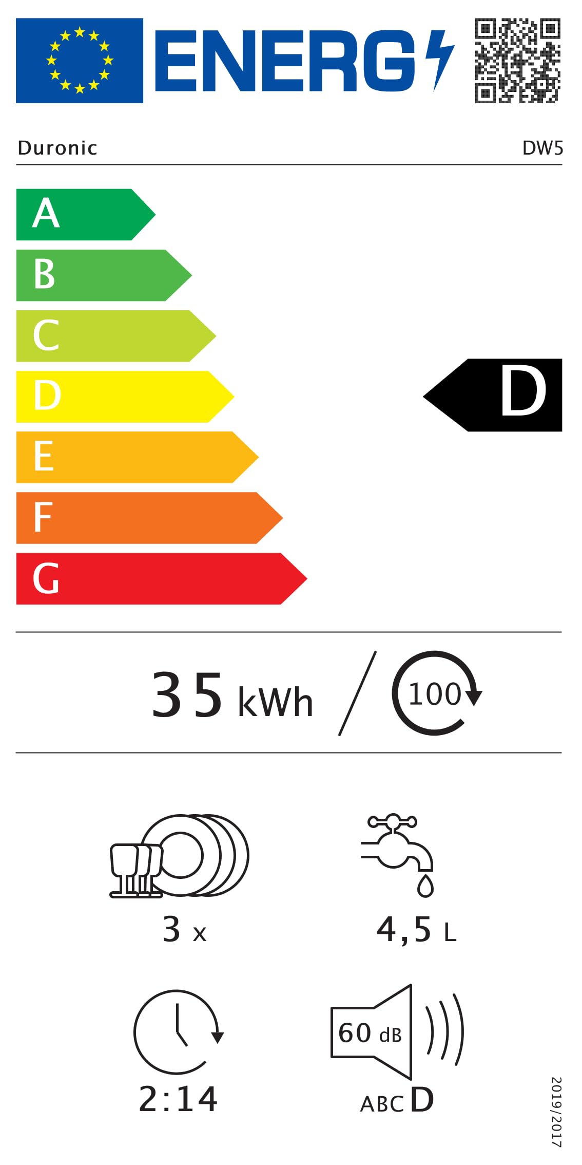 Duronic DW5 BK Lave-vaisselle de table 950W lave vaisselle posable portable compact gain de place pour petite cuisine 7 programmes de lavage séchage e