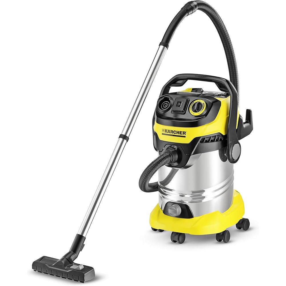Kärcher Sans sac WD 6 P Premium Aspirateur multifonction avec Prise d'asservissement/Cuve 30 L 1300 W Noir/Jaune : Cuisine et Maison
